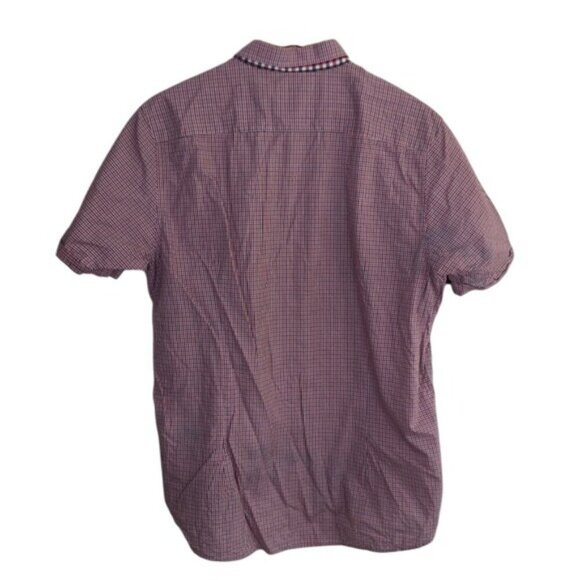 Ted Baker London Men’s Checkered Short Sleeve Shirt – Size 5 (XL) - Picture 2 of 5